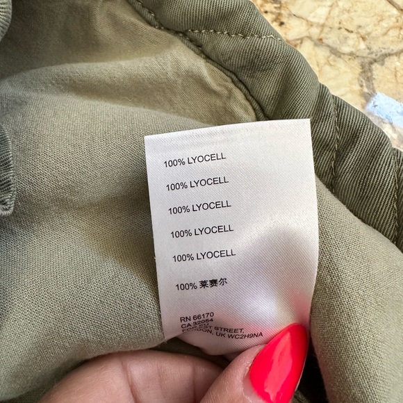 Anthropology sz LG olive utility jacket zip front pockets quilted coat sz LG - Picture 11 of 12